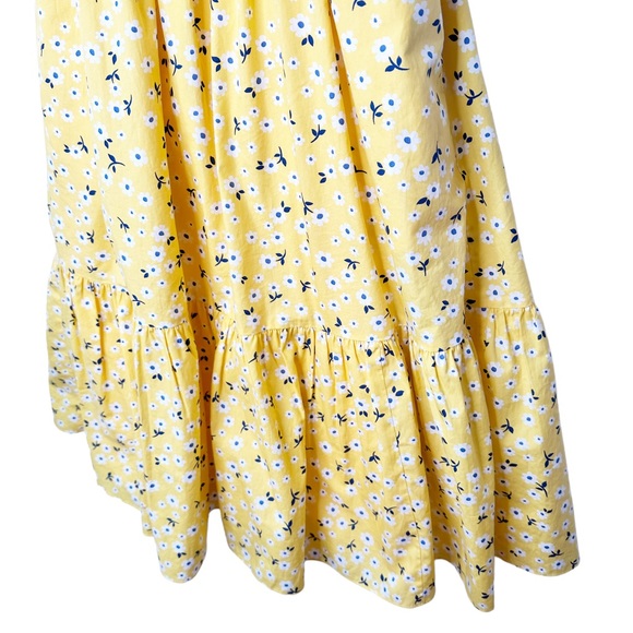 Kate Spade Fleurette Toss Voile Smocked Dress Yellow Floral Summer XS - Picture 9 of 13